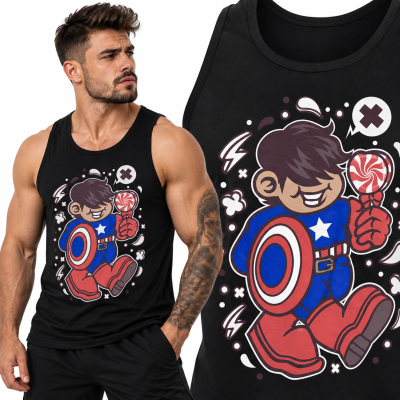 TANK TOP ANIMOWANY  SUPERHERO AMERICAN KID